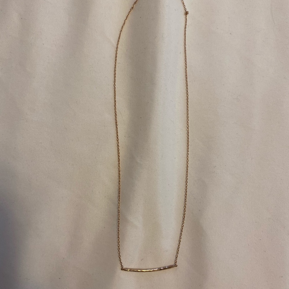 Rose gold bar necklace